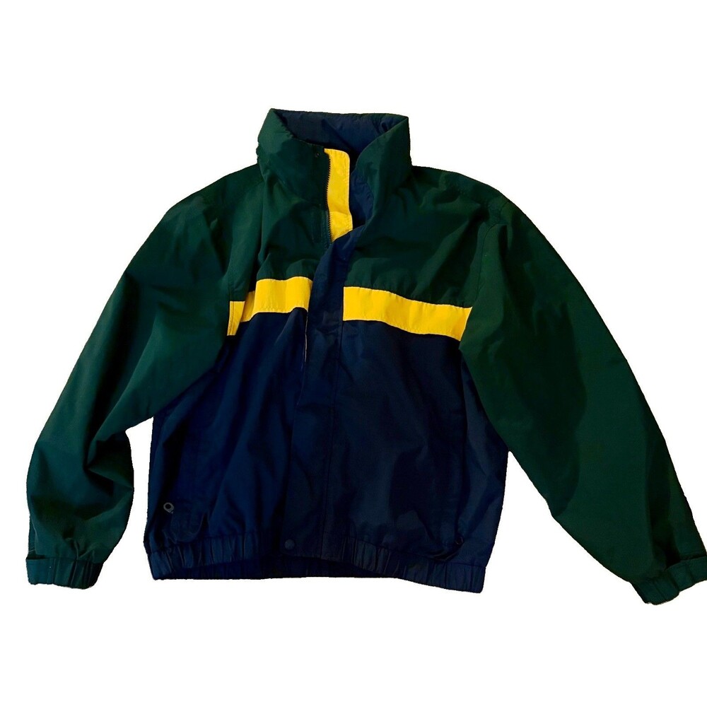 Vintage Eddie Bauer Outdoor Outfitter Jacket Mens L Green Navy Yellow Colorblock